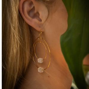 Quartz Double Hoop