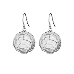 Silver 3 Pence Earring