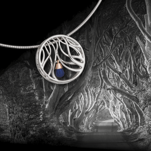 Tree Pendant with Blue Charm
