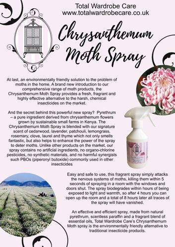 Anti moth treatment products without the chemical - all home textiles, including rugs, carpets, upholstery.