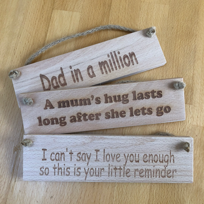 Wooden hanging plaques