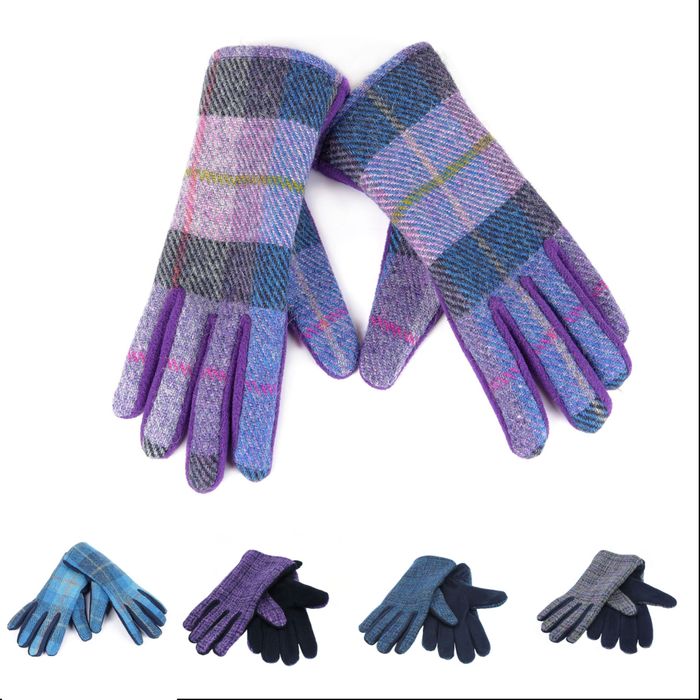 Isla Harris Tweed Gloves with Fleece Palms