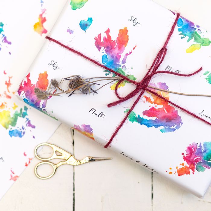 Watercolour Map Wrapping Paper
