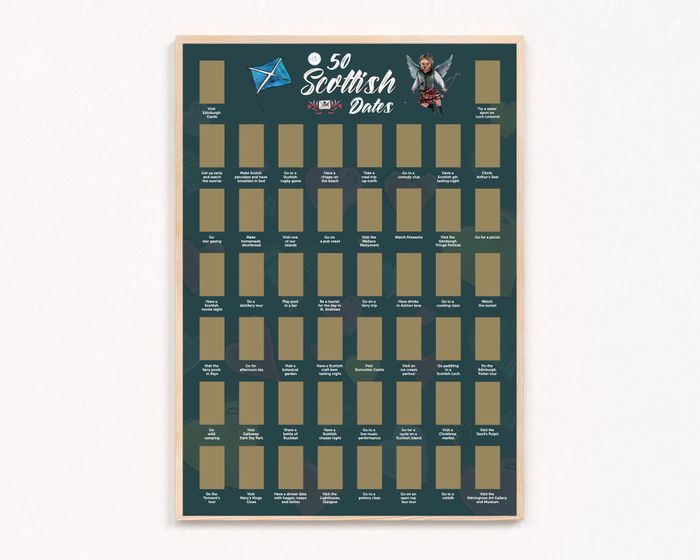 50 Scottish Dates - scratch off poster