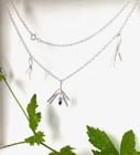 Meadow, aquamarine seed necklace