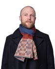 Heritage colour Fair Isle scarf with Fair Isle patterns at ends
