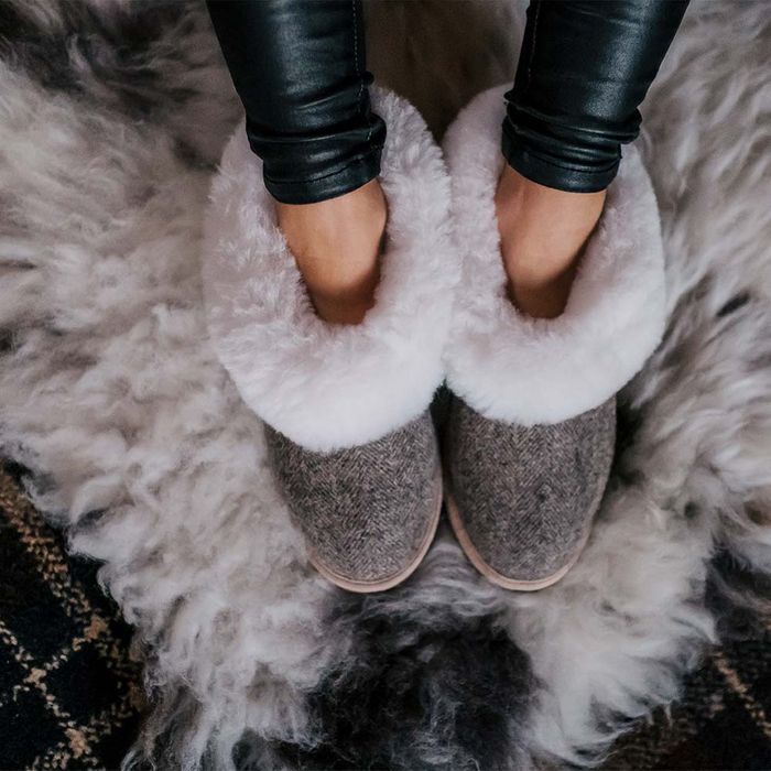 Sheepskin and wool slippers