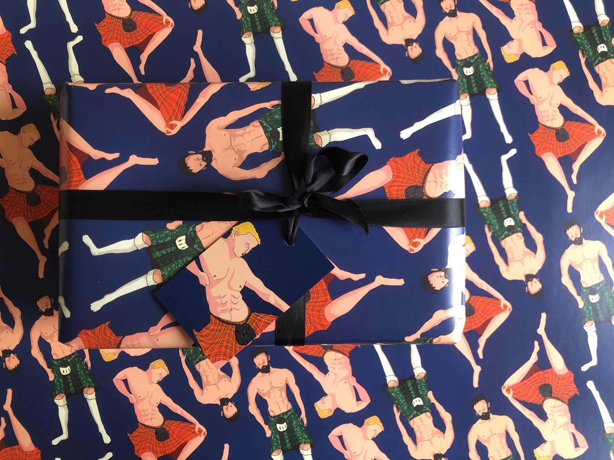 Kilted Hunks Wrapping Paper ; Sexy Scots Gift Wrap