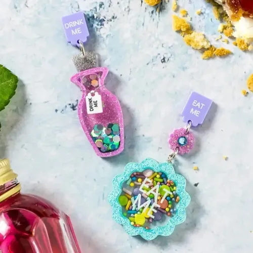 Eat me/ Drink me earrings