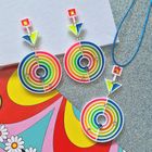 Abstract glow earrings and pendant