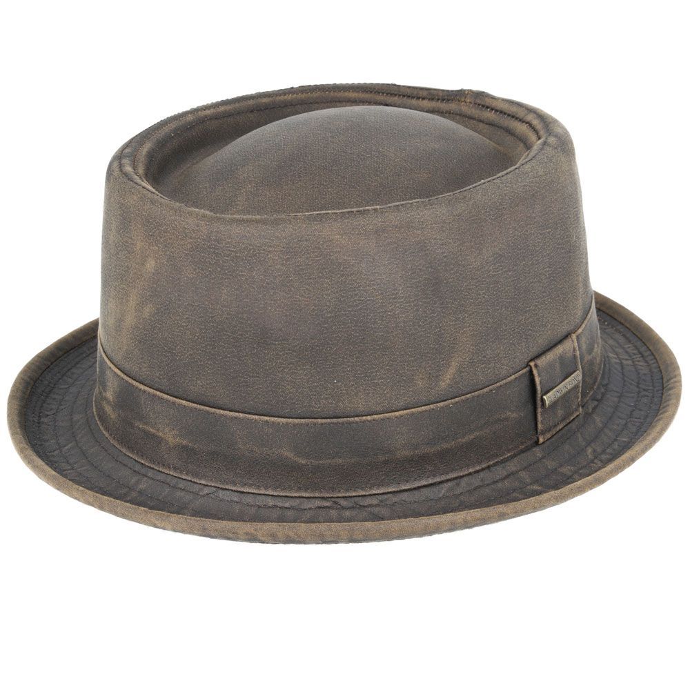 Gladwin Bond Leather Pork Pie Hat