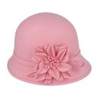 Maz Ladies Chic Vintage Wool Cloche Hat With Flower Bow & Strap Belt Around