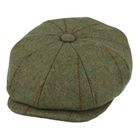 Maz Donegal Tweed Herringbone Tartan Patch Newsboy Cap - Multi Colour