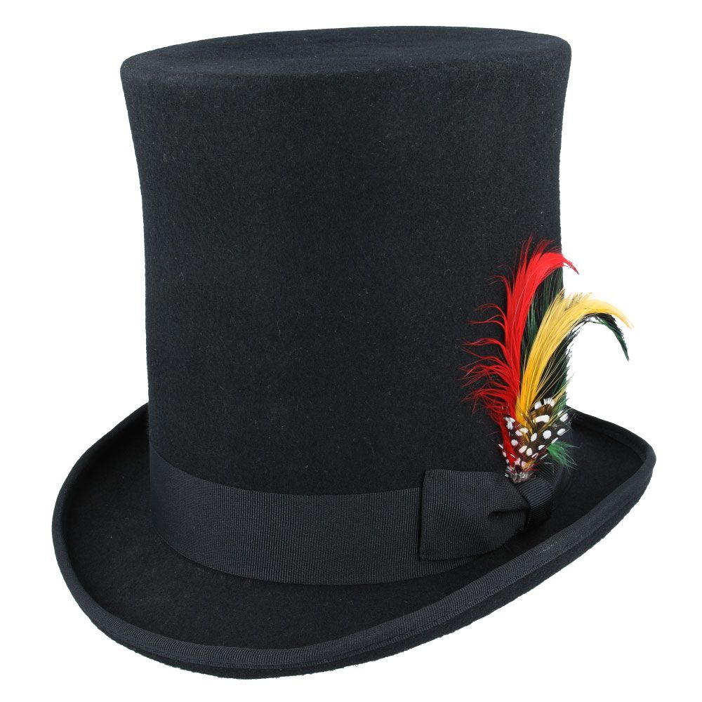 Maz Gothic Victorian Steampunk Top Hat With Laced Brown Leather Look Band