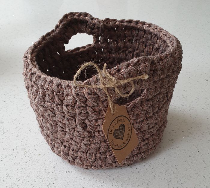 Recycled Cotton Crochet Baskets