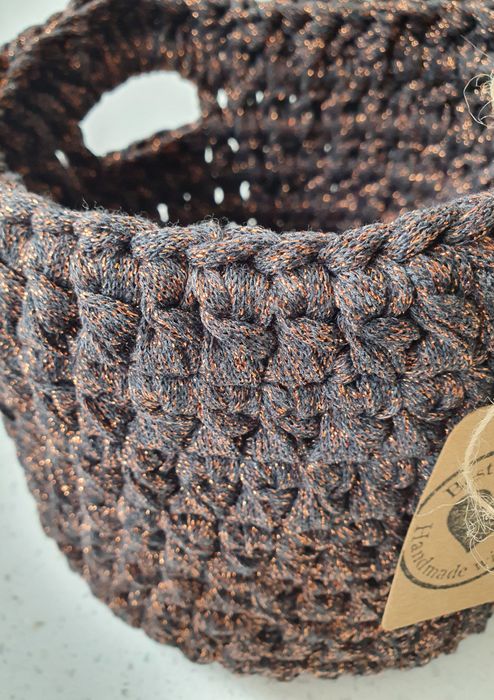 Recycled Cotton Crochet Baskets