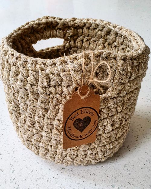 Recycled Cotton Crochet Baskets
