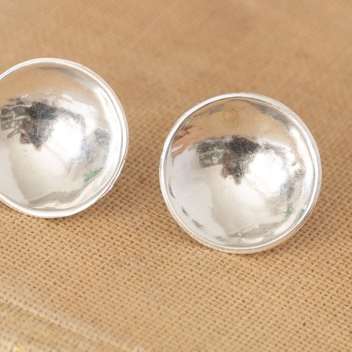 Textured Disc Stud Earrings