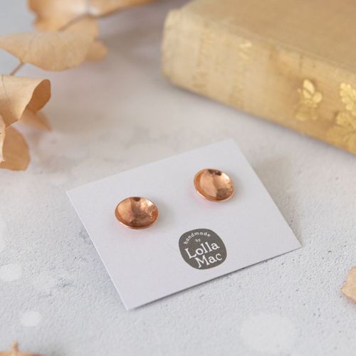 Textured Disc Stud Earrings