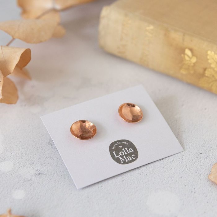 Textured Disc Stud Earrings