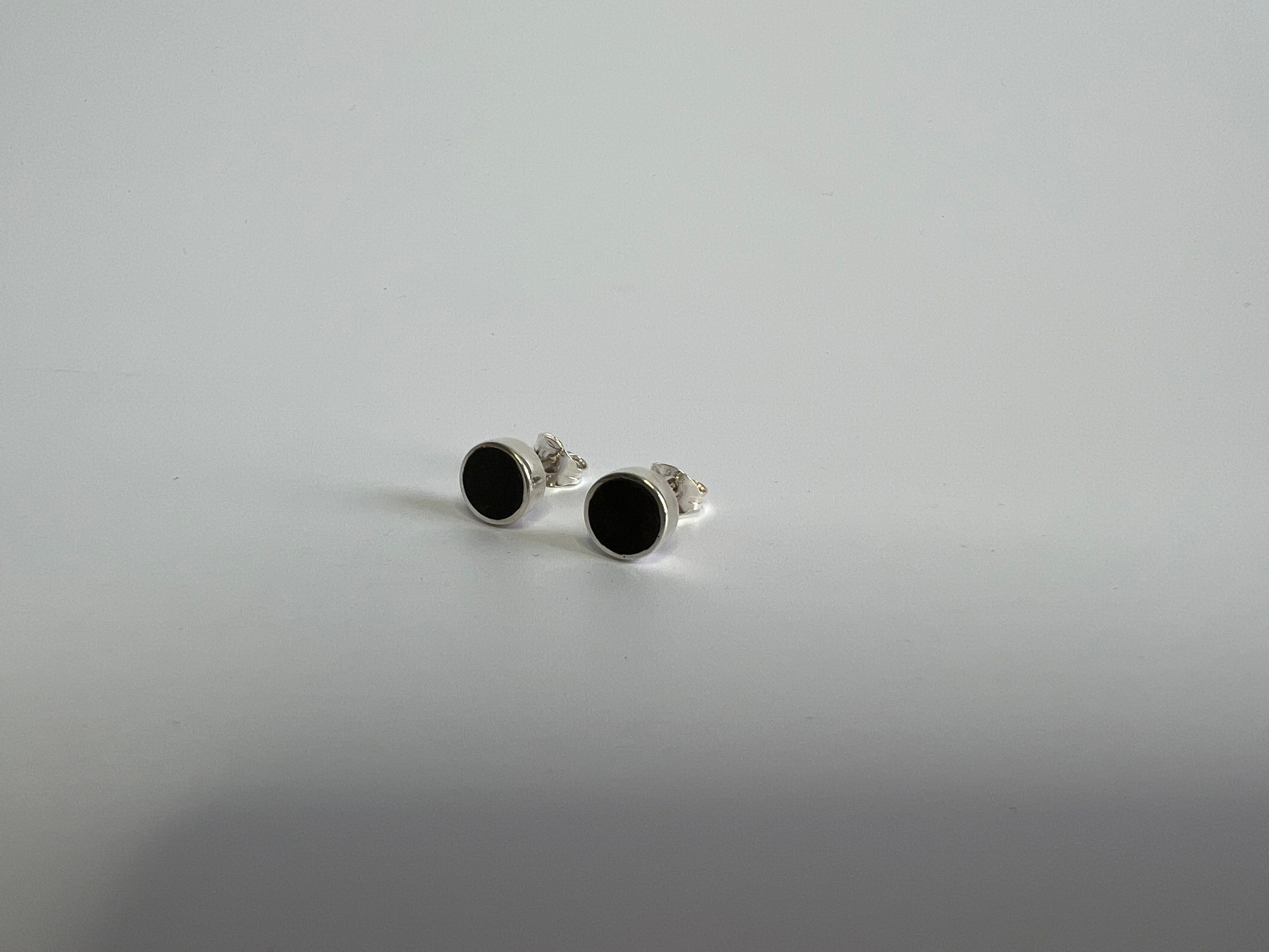 No7 studs - sterling silver and Caithness flagstone
