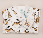 Unisex hare print babygrow