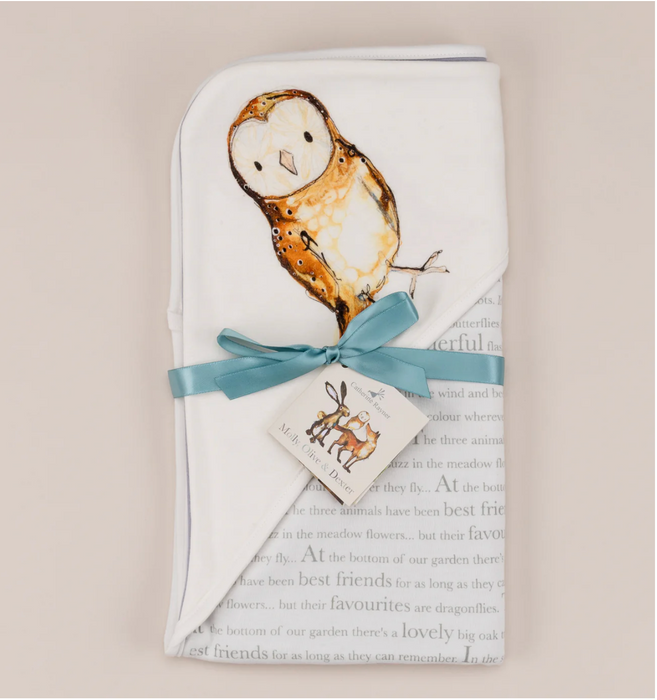 Pure cotton baby blanket with 'Olive' owl design