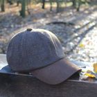 Glencairn Harris Tweed Baseball Cap with Genuine Leather Peak