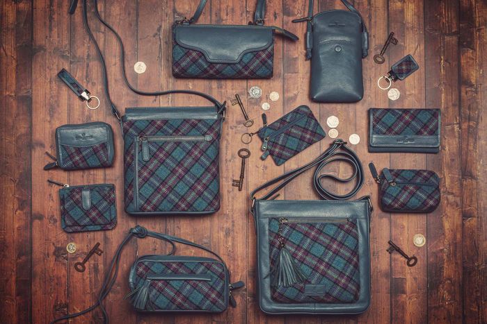 Scottish Tweed Bags With Luxury Leather