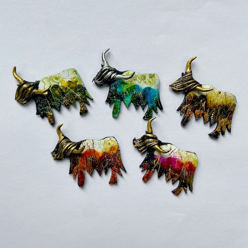 Highland Cows and Sheep - Brooches