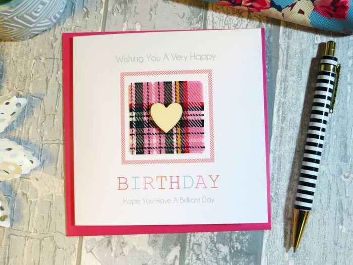 Tartan Fabric Greetings Card