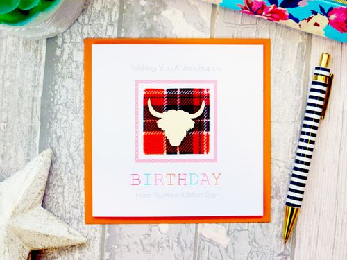 Tartan Fabric Greetings Card