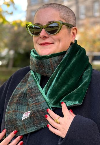 Harris Tweed/Velvet scarves