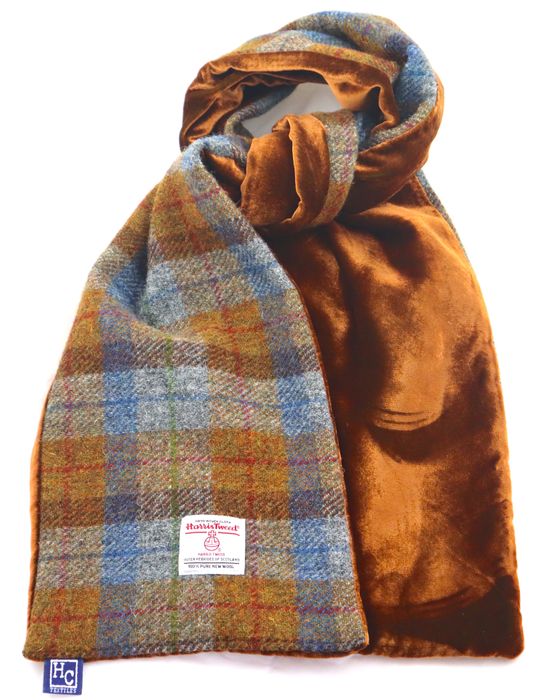 Harris Tweed/Velvet scarves