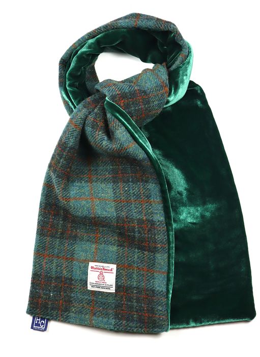 Harris Tweed/Velvet scarves