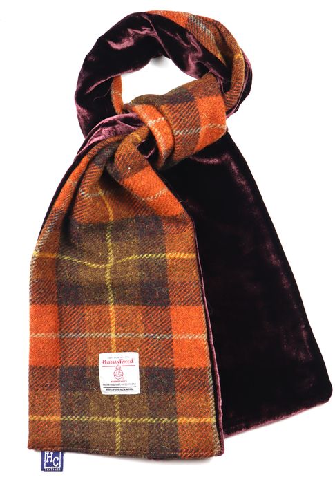 Harris Tweed/Velvet scarves