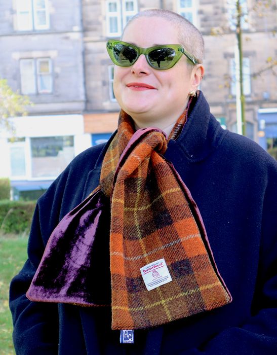 Harris Tweed/Velvet scarves