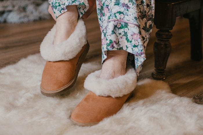 Sheepskin and wool slippers