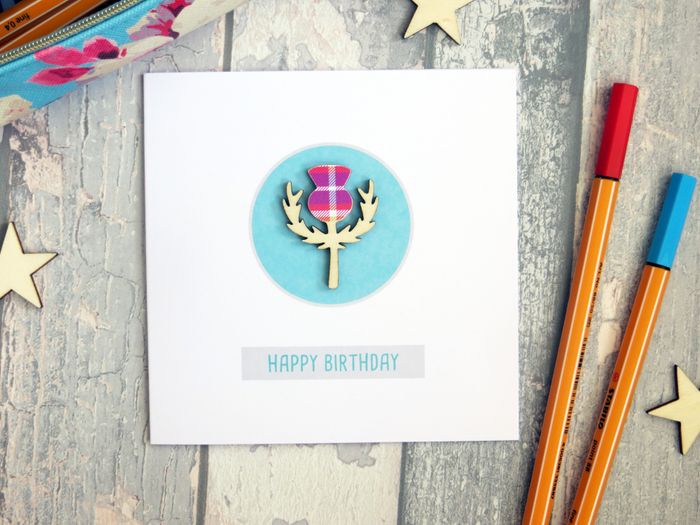 Tartan Highland Cow Card