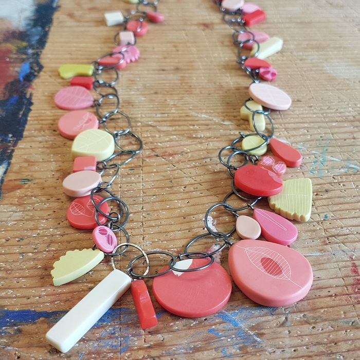 multi charm necklace