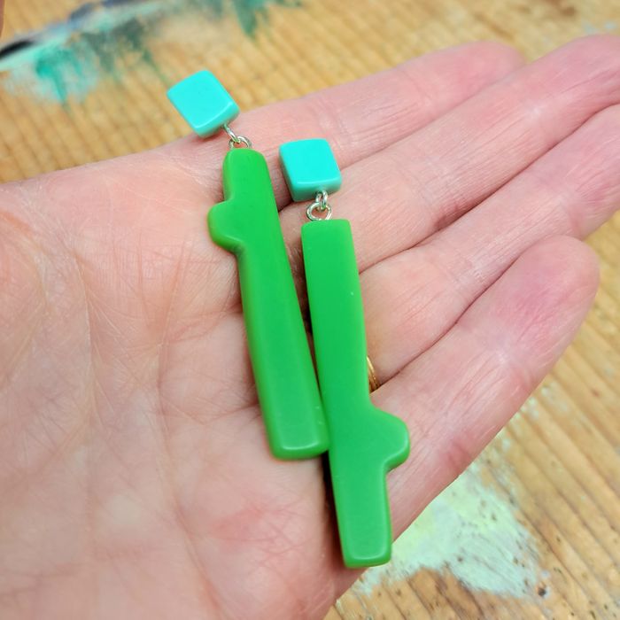 twig double drop earrings