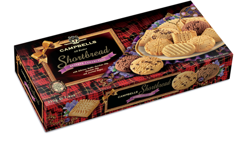OO110 210g Shortbread Reserve Collection (a selection of delicious double choc chip, chocolate chip and assorted shapes )
