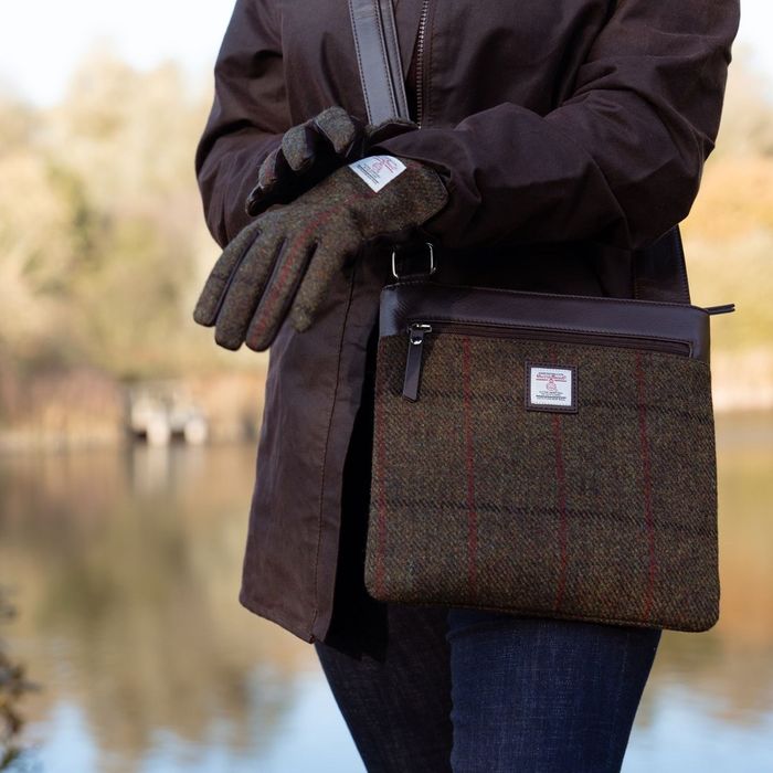 Mina Harris Tweed Cross-Body Bag - Genuine Leather