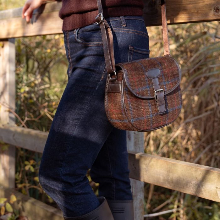 Rowan Harris Tweed Saddle Bag - Genuine Leather