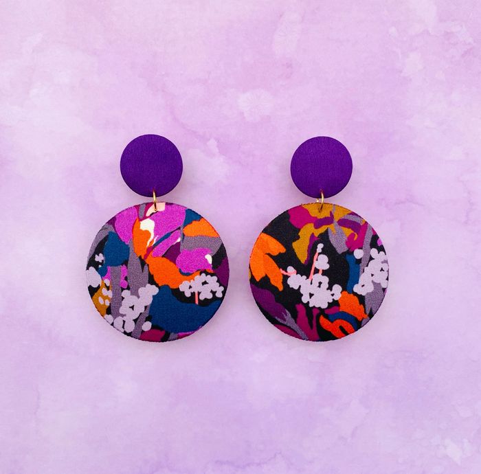 Supermoon Dangle Large Stud Earrings