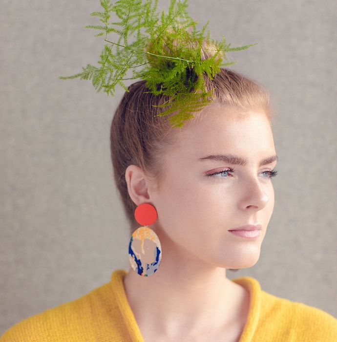 Supermoon Dangle Large Stud Earrings