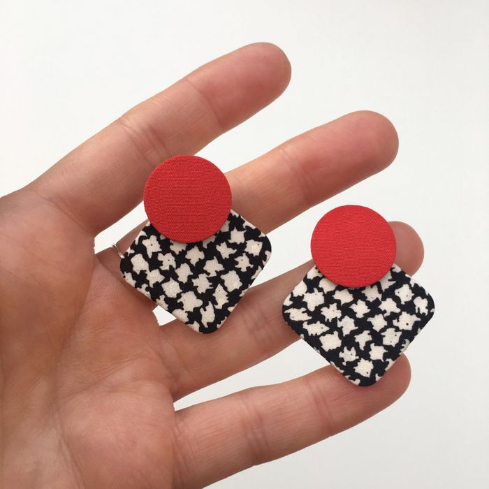 Geo Moon Stud Earrings