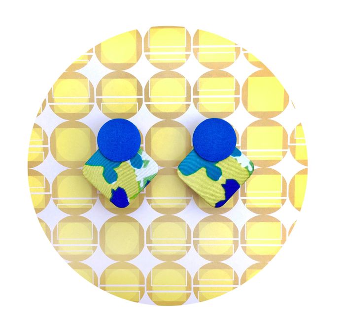 Geo Moon Stud Earrings