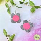 Moon Flower Dangle Hook Earrings