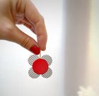 Moon Flower Dangle Hook Earrings